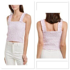 Petersyn x Revolve Smocked Tami Tank Top Striped Melon Orange‎ Size Large New